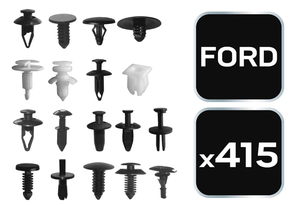 Juego de clips para coche Ford, 415 piezas