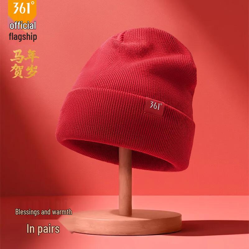 361° Красная вязаная шапка Год Лошади 56-62CM