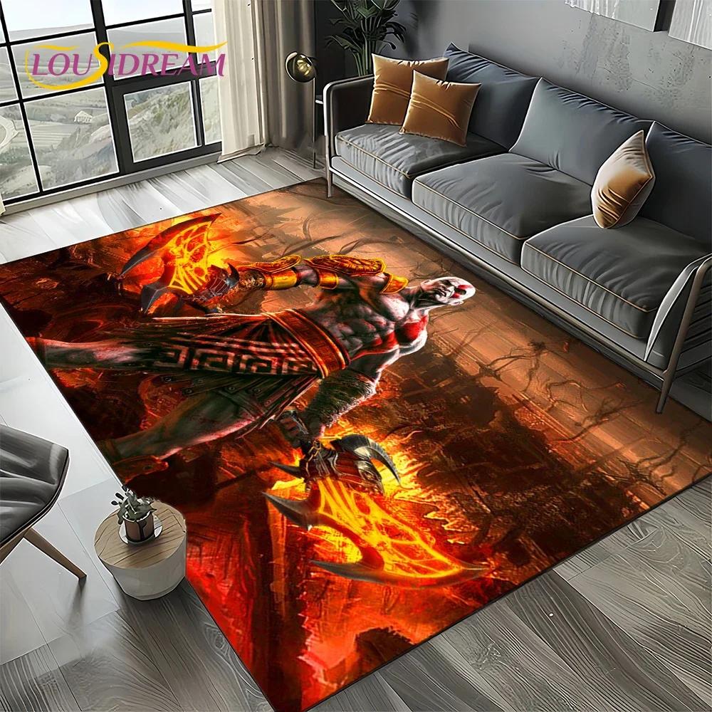 27 Stile Kratos God of War Giochi Tappeto Tappetino Cartone Animato per Soggiorno Camera da Letto Casa Decorazione Divano, Tappeto Area Bambini Tappetino Antiscivolo