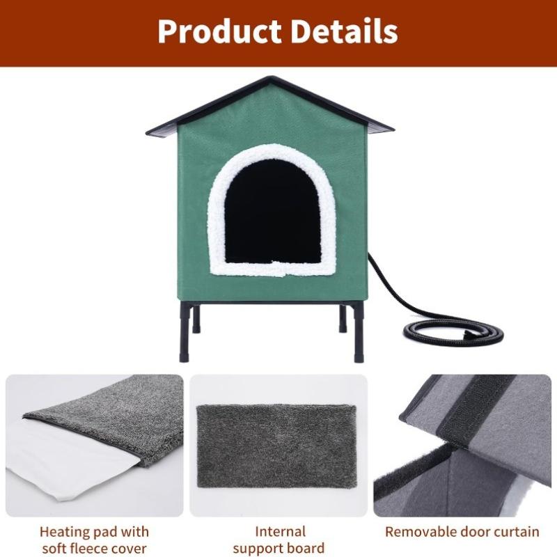 Portable Cat House Heating Cat Small Dog Houses Foldable Puppy Kitten Cats Dogs Bed Durable Rabbit Dog Cats Kittens Pet Beds