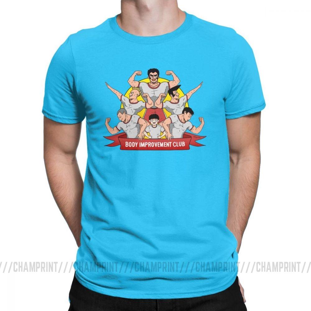 Herren S T-Shirt Mob Psycho 100 Körperverbesserungsclub Humor 100% Baumwolle T-Shirts Kurzarm