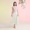 New Chinese Style High-Waisted Lace A-line Skirt