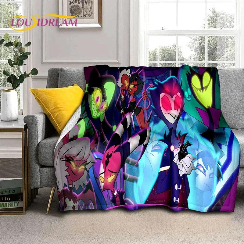 3D H-Helluva Boss Blitzo H-Hazbin Hotel Cartoon Blanket,Soft Throw Blanket for Home Bedroom Bed Sofa Picnic Office Cover Blanket