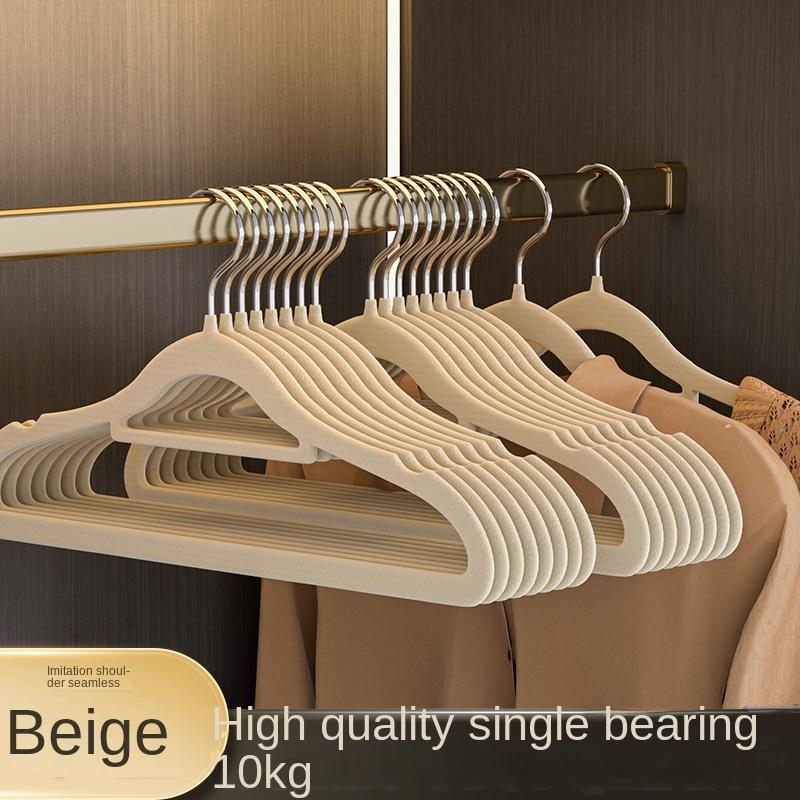 Clothes Hanger Flocking Plastic Household Seamless Non-Slip Storage Simple Applicable Wardrobe Storage Balcony Hanging Nordic 20pcs 4269₽