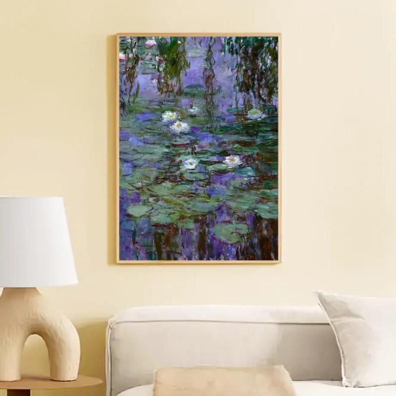 Famous Claude Monet DIY Sticky Poster Vintage Room Bar Cafe Decor Home Decor