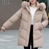 Women's Fashion Casual Fall Winter Solid Color Print Long Sleeve Jackets & Coats Down Coats