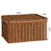 Nordic Style Rattan-Look Woven Storage Box with Lid for Bedroom and Household Organization.