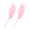 PATIKIL 2pcs Ostrich Feather Quill Pen, Vintage Style Faux Ostrich Feather Ballpoint Pen with 1mm Black Ink for Signing, Fluffy Pearl Ribbon Design