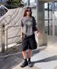 Eobiheomjeu Pigmentgefärbtes Stern Kurzarm-T-Shirt Abh365-111 Anthrazit