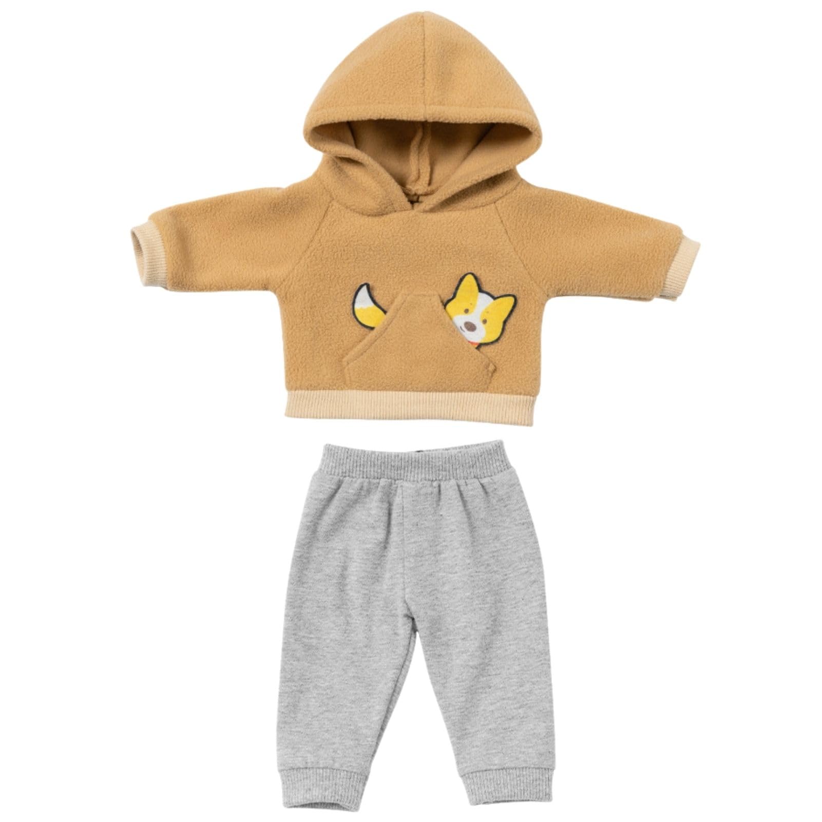 

MORYTRADE Baby Doll Dress Up Costume 40cm Size Dress Up Clothes Baby Doll Ribbon Doll Brown Hoodie