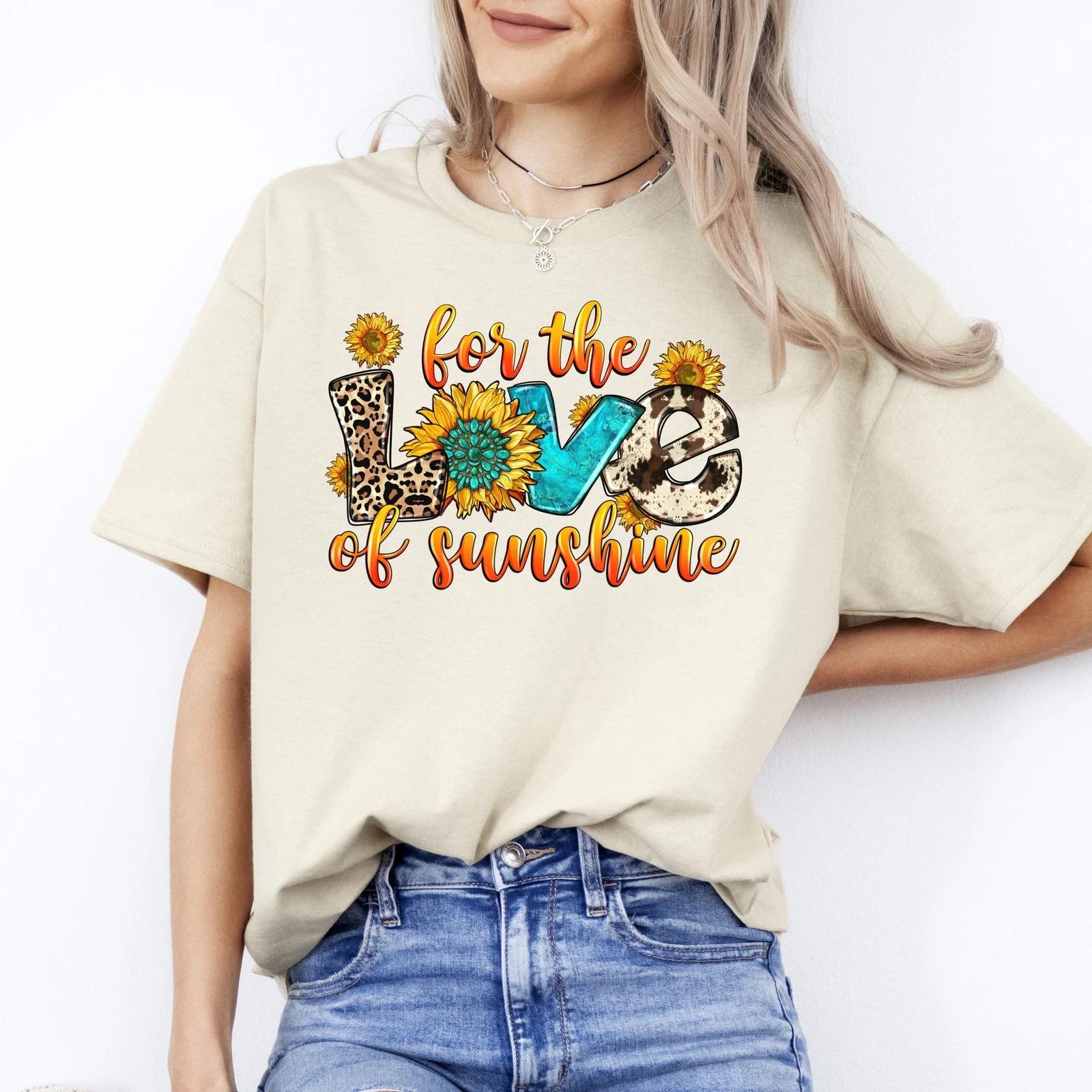 For the love of sunshine T-Shirt gift Sunflowers summer love Unisex tee Sand Whi S