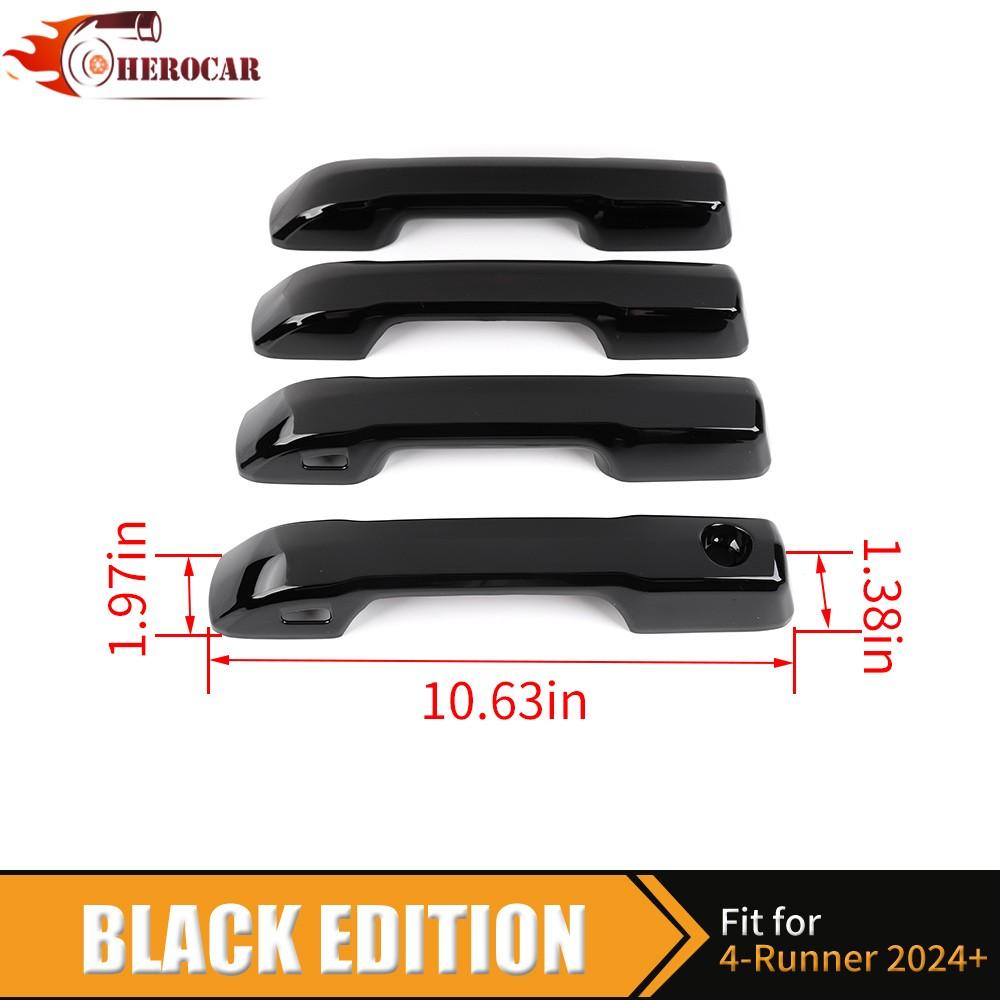 4PCS Glosy Black Exterior Door Handle Covers w/smart Keyhole For 4Runner 2025+