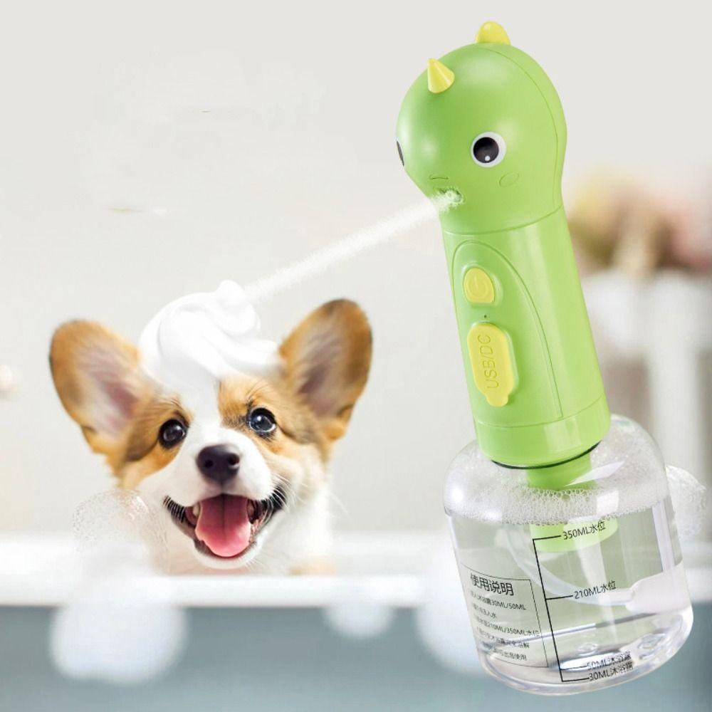 Rechargeable Dog Shampoo Dispenser Dinosaurs Shape Dog Shower Foamer  Pet Cleaning