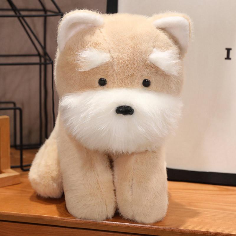 Plush Puppy Schnauzer Simulation Animals Doll Birthday Gift Bedroom Toy Pillow
