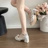 Fashion retro square head bow thick heel Mary Jane shoes women's summer lady versatile temperament new single shoes