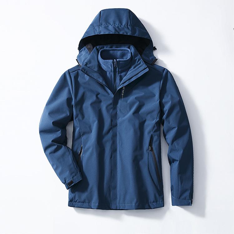 Women's Three-in-One Ski Jacket: Detachable Fleece Lined, Windproof, Waterproof, and Warm for Autumn and Winter.