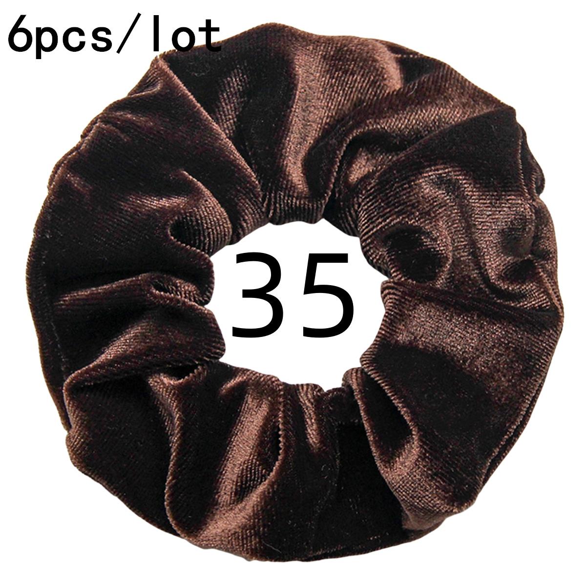 

6 шт./лот Бархатные резинки для волос Аксессуары для волос для женщин Эластичные резинки Элегантный хвост Однотонные цвета Белый Черный Кофе