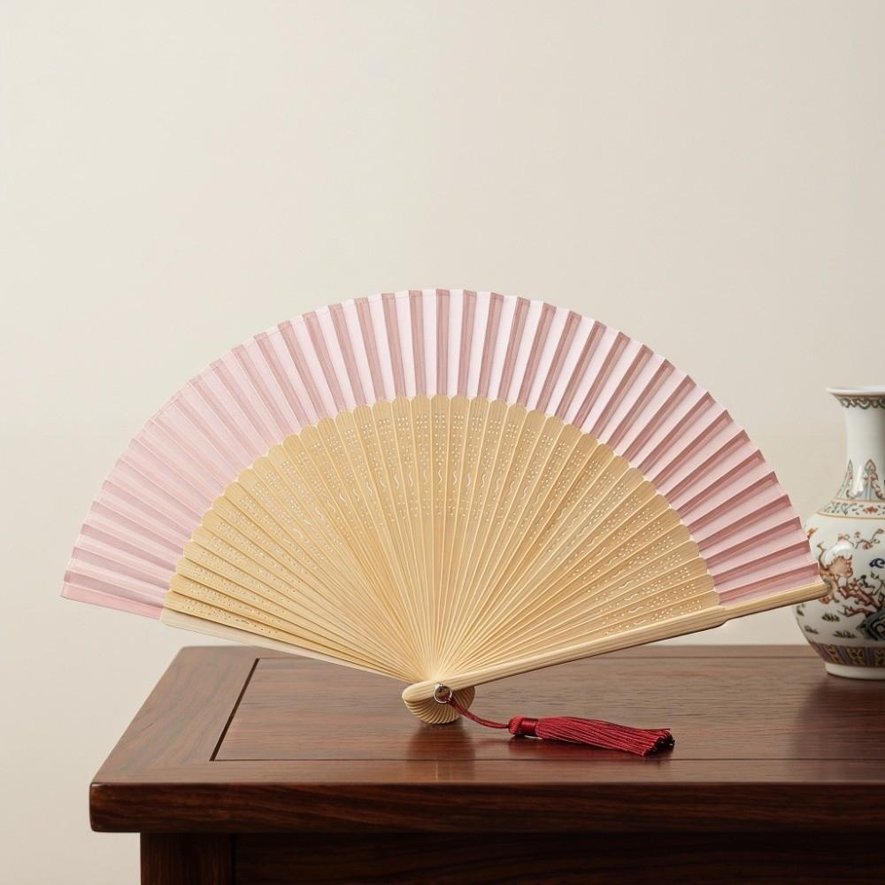 Summer Bamboo Folding Fan Chinese Style Decorative Bamboo Fan Handheld Fan for Dance Performance