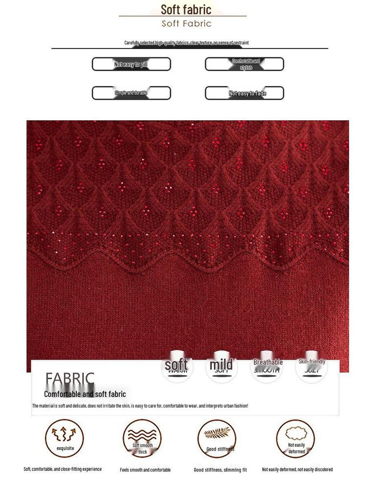 Hodo Women's Winter Plush Half-High Collar Knit Sweater