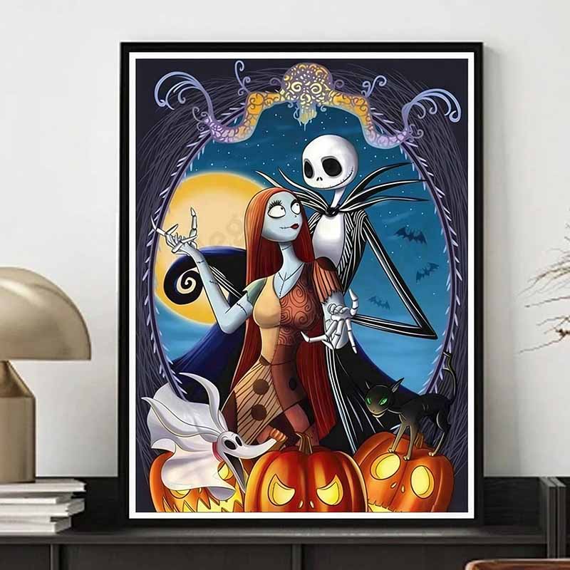Disney 5D DIY Diamond Painting Illustrations From The Nightmare Before Christmas Full Round Diamond Mosaic Cartoon CrossStitch Artwork for Home Decor