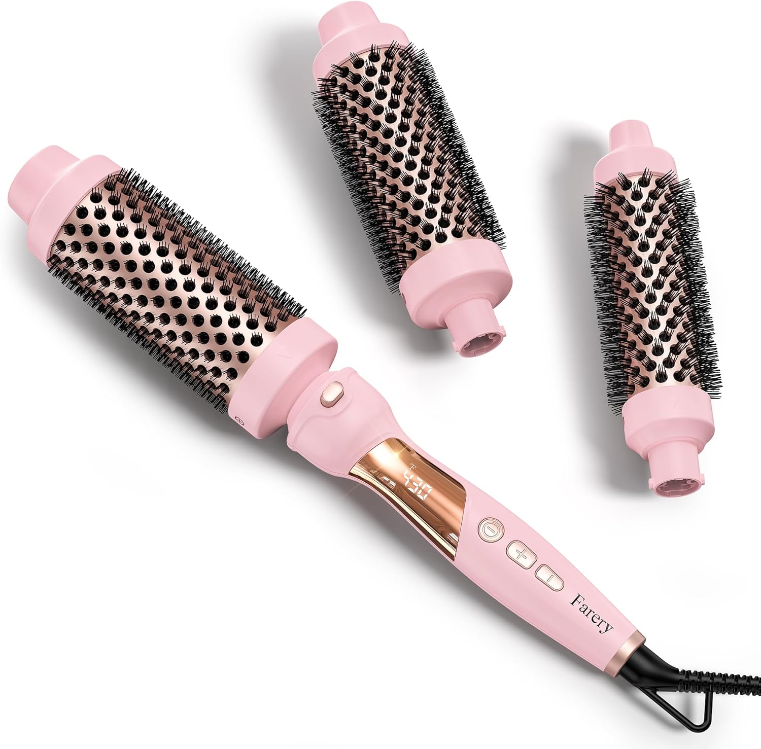 

Brush Set 3 in 1, Ceramic Curling Wand & Hot Brush with 9 Temperatures. 3 Interchangeable Travel Curling Irons United States