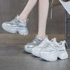Small platform dad shoes 2025 spring new fashion rhinestone inner height increase women's shoes sports shoes women's versatile