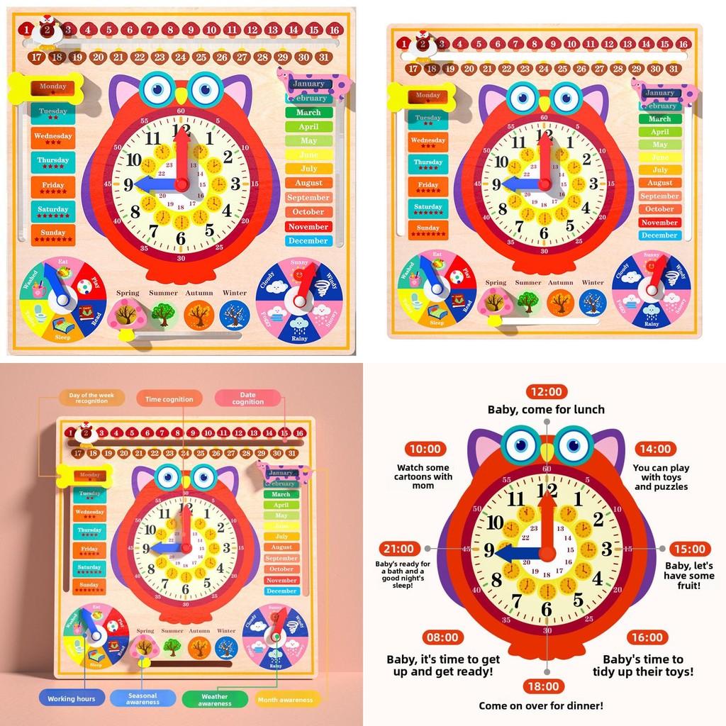 Childrens Calendar Wooden And Clock Learning Puzzle Toy For Education Preschool