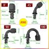 Fuel Cooler Hose Connector 2Pcs  0 ° 45 ° 90 ° 180 ° AN4 6 8 10 12 Automotive Parts Connection Adapter Connector Automotive Part