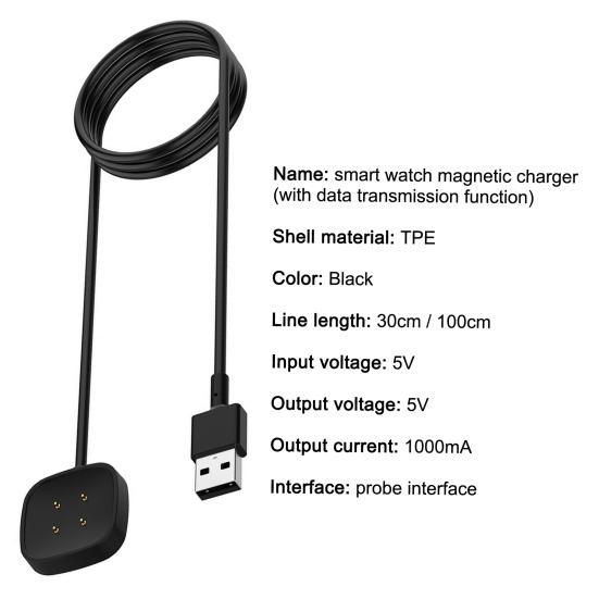 Charger Quick Charging Anti-interference Elastic Buckle Magnetic Smartwatch Charging Dock for Fitbit Versa3 Sense