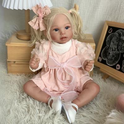 50cm Blonde Reborn Babies Doll Cosplay Girl Princess Soft Cloth Body Newborn Doll Toys High-color Painting Simulation Doll Children Accompanying Gift