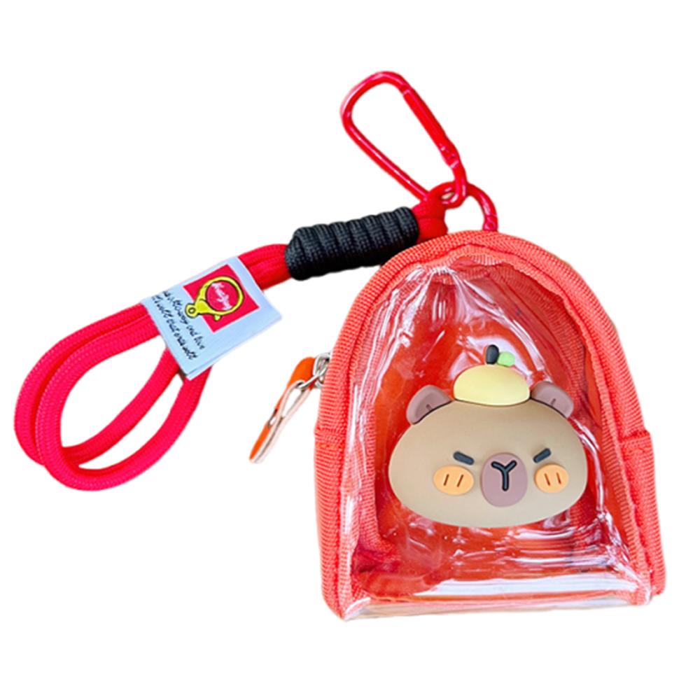 

Мультяшный мини-кошелек для монет Капибара Кукла Уличная сумка для хранения Аниме сумка для демонстрации значков Ювелирные изделия Red Capybara