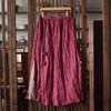 Johnature Women Vintage Skirts Elastic Waist Solid Color Clothes Spring Loose Patchwork Women Casual A-Line Skirts