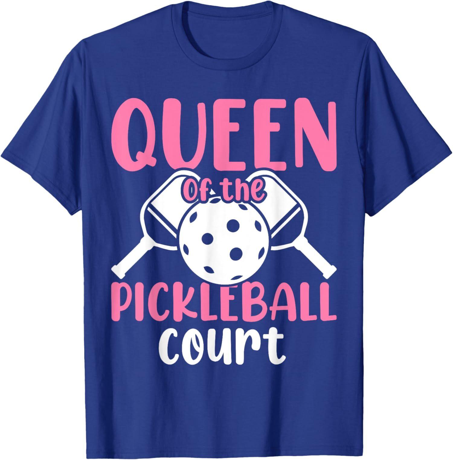 Funny And Cool Queen Of The Pickleball Court Unisex T-Shirt S разноцветный