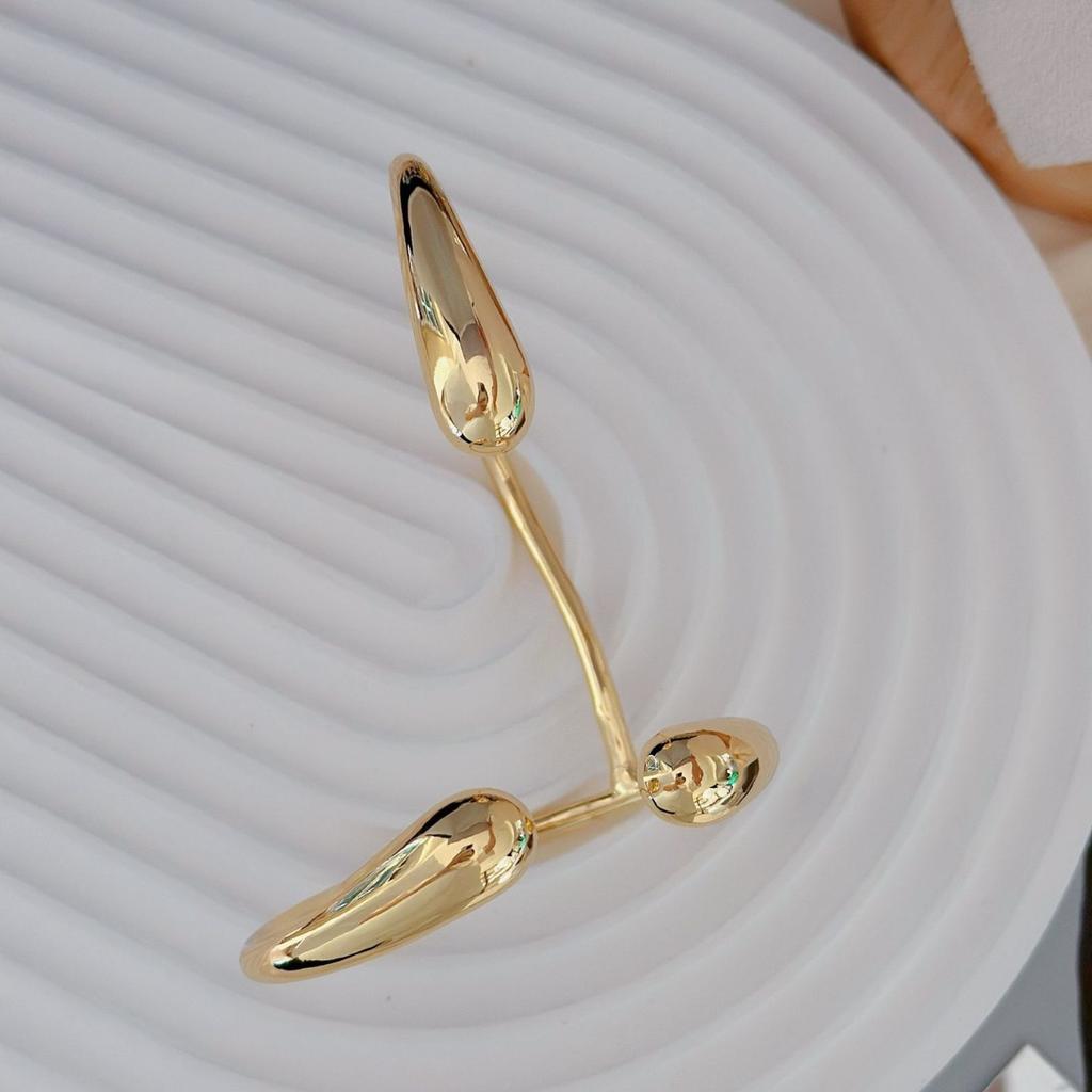 Design Sense Lava Opening Bracelet Personality Fashion Water Drop Glossy Gold Exaggerated Bracelet Gold