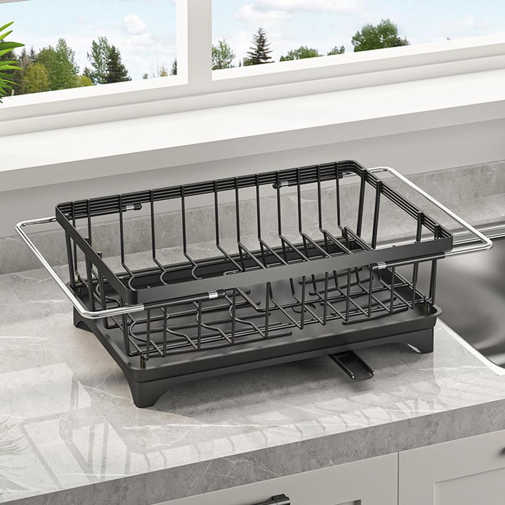 Dish Drying Rack For Sink Large Capacity Quick Draining Sink Plate Drying Rack For Kitchen For Cups Bowls Plates Vegetables