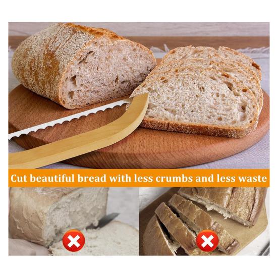 Brødkutter Surdeigsbrød Bueskive Serratert Bagelkutter Baking Bagett Kakekutter Tre Brødskjæresag