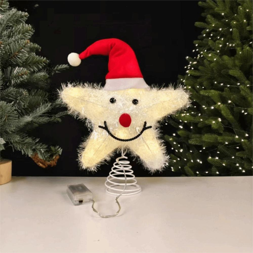 LED Light Xmas Treetop Star Decoration Glowing Christmas Tree Top Lights  Party