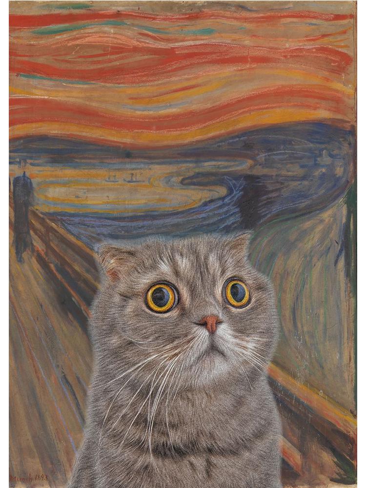 

Смішний крик Кіт Собака Плакати Картини на полотні Принти Тварини Коти Настінні картини для вітальні Прикраса дому Куадрос 21x30cm No Frame