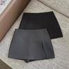 Damen High Waist A-Linien Rock Schlank geschnittener Bleistiftrock Streetwear Stil Einfarbige Seitennaht Frühling Knitterarm Beiläufiger Skort