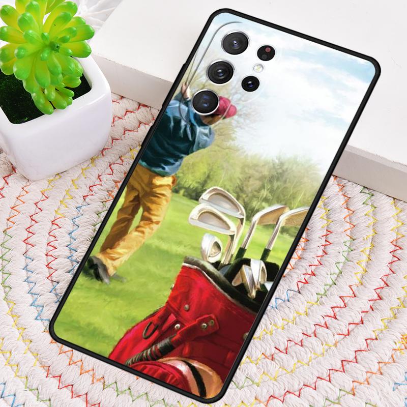 Vintage Golfer Pattern TPU Phone Case For Samsung Galaxy note 10 pro S26 S25 S24 S23 S22 Ultra Plus S21 FE S20 Shockproof Cover