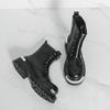 Men Motorcycle Black Thick Sole Height Increase High Boots Street Style Cool Elevator Punk Boots Large Size