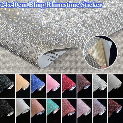 20x40cm Resin Rhinestone Sticker Sheet Trim Self Adhesive Bling Dazzling Crystal Stickers Applique Diy Car Phone Garment Decor