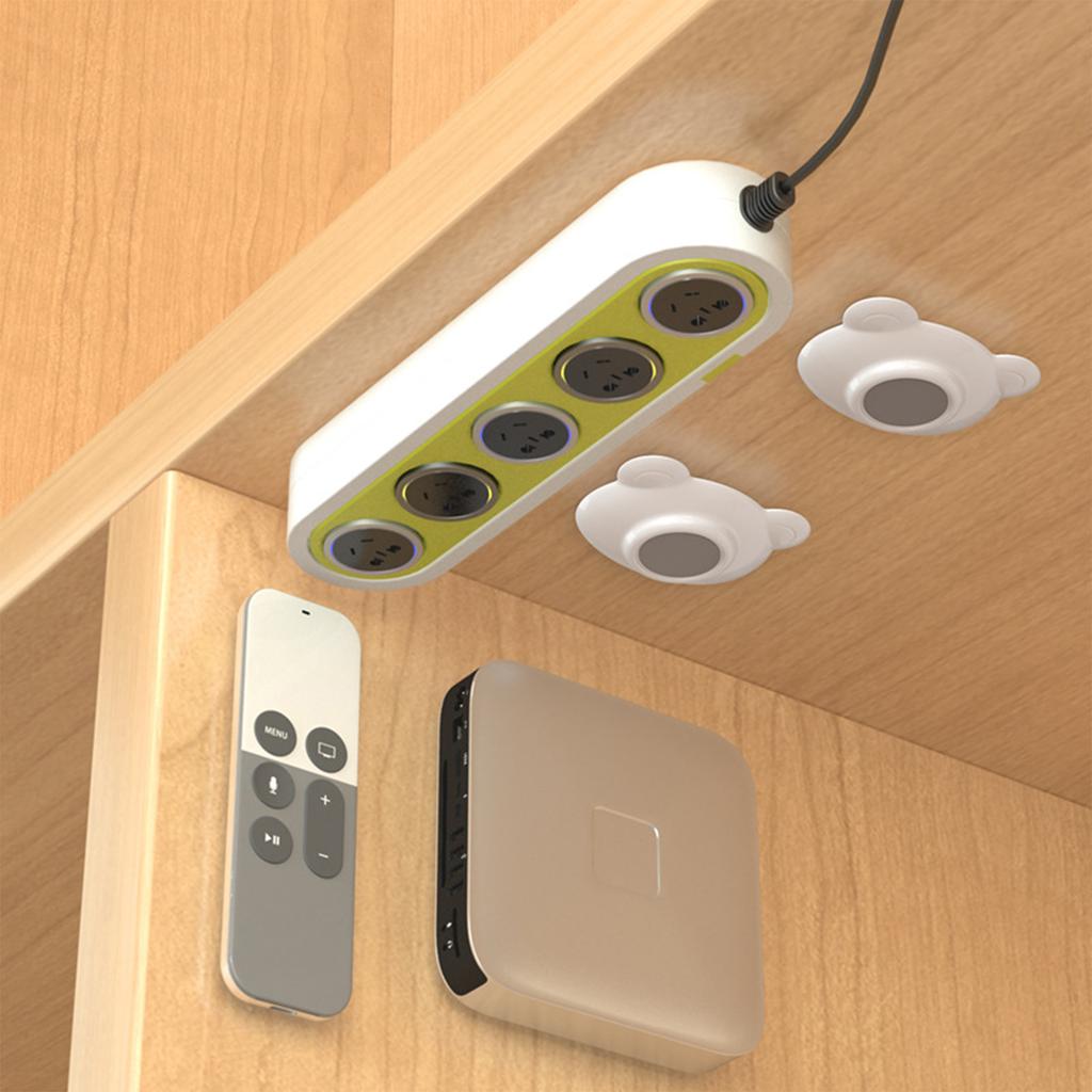 4pcs Magnetic Hooks Wall Mounted Remote Control Storage Rack No Punch Plug Router Hooks