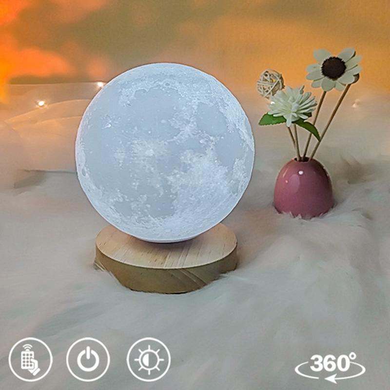 3D Print Moon Lamp USB Rechargeable 3 Color Moon Lamp LED Night Light Children's Night Lamp Bedroom Decoration Birthday Gifts