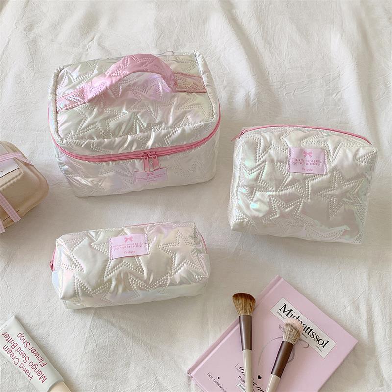 High-Value Star-Shaped Handbag Makeup Bag Cosmetic Bag Large Capacity Toiletry Bag, Portable Travel Essential Storage Bag Gift