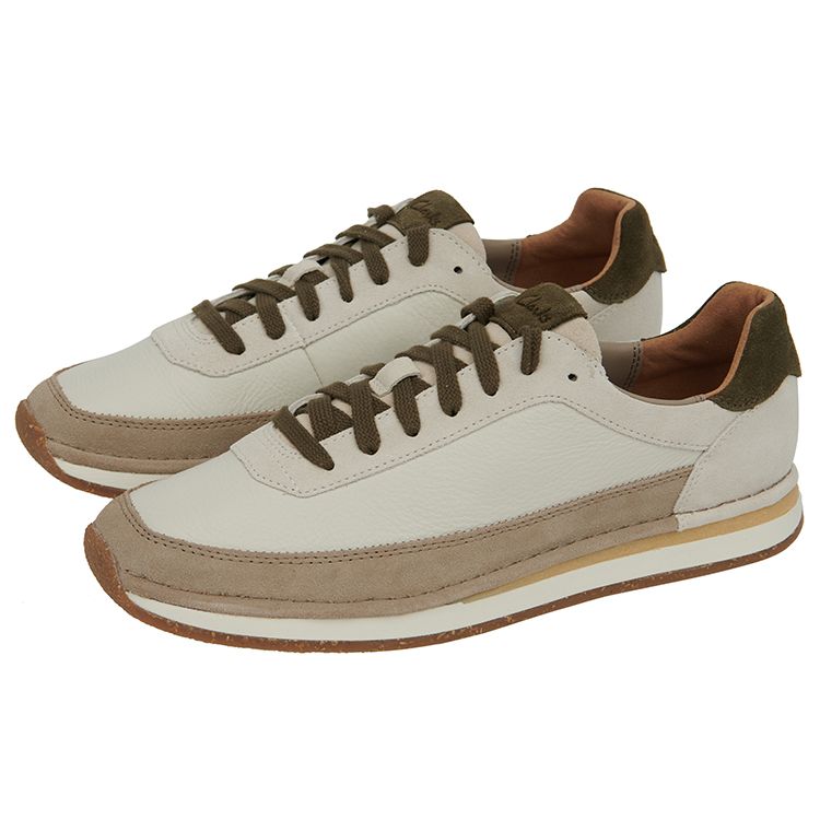 Clarks Craft Run Lace Retro Casual Running Shoes Men sneakers Beige 261657787