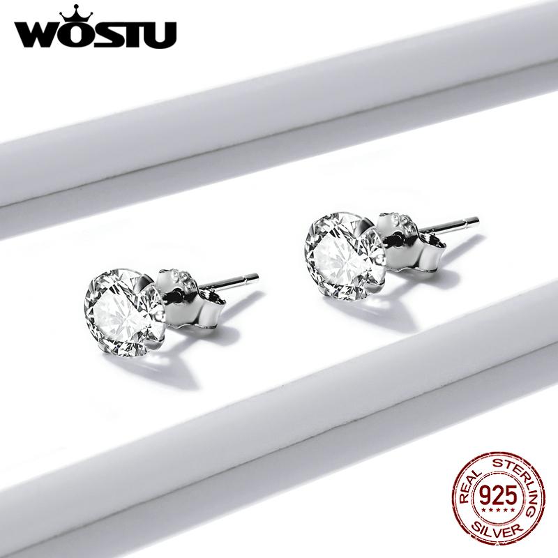 WOSTU Silver Earrings Real 925 Sterling Silver Asymmetrical Heart Hoop Earrings for Women Fashion Silver Earring Jewelry Gift