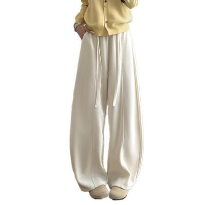 Yuanli Cordhosen mit Fleecefutter und elastischem Bund für Kälteschutz im Herbst und entspannt und stilvoll für schöne Frauen mit weitem Bein