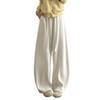Yuanli Corduroy Pants with Fleece Lining and Elastic Waist for and Cold Protection in Autumn and Relaxed and Stylish for Beautiful Women's Wide-Leg