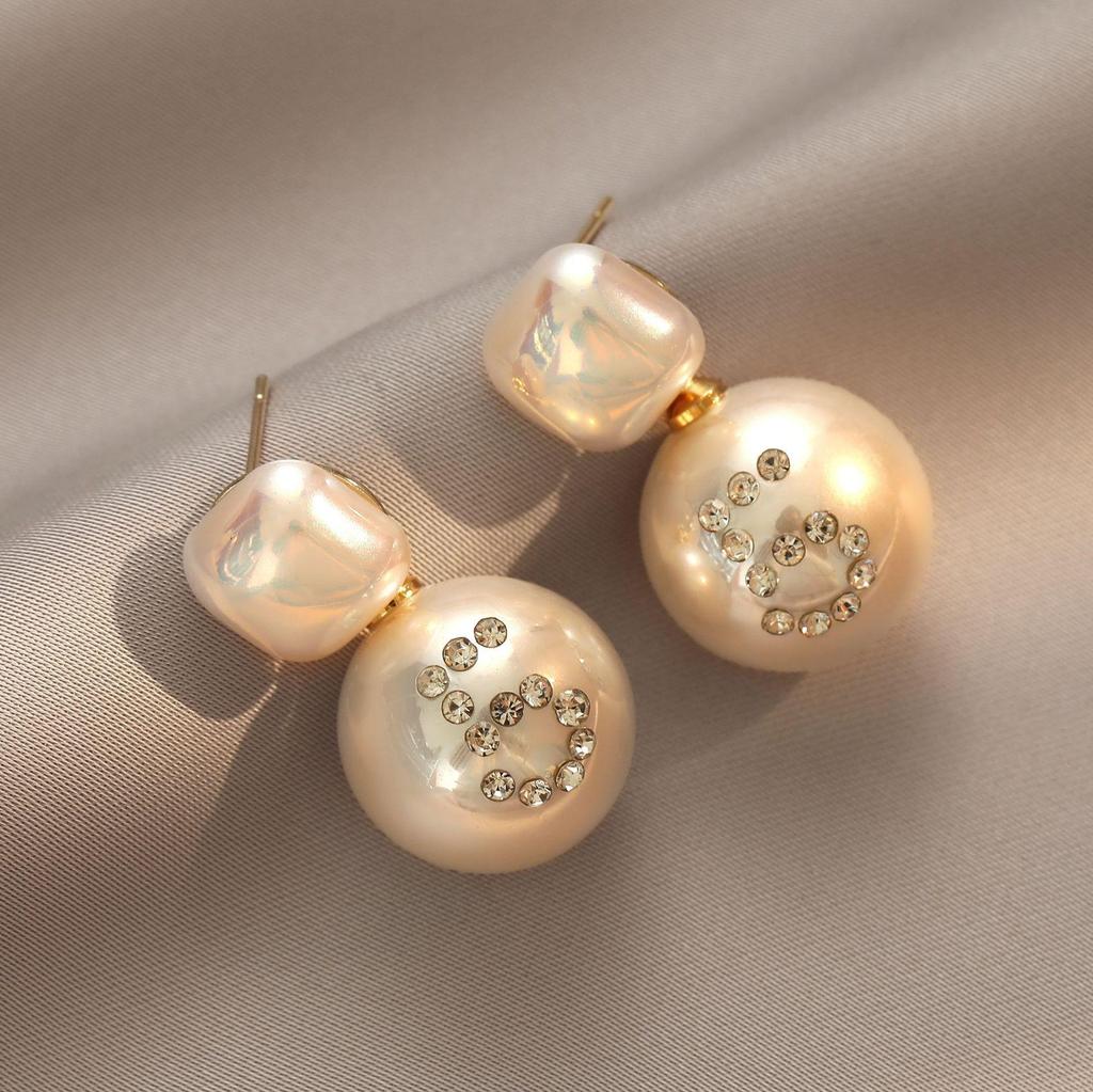 Japanese & Korean Style Pearl Stud Earrings for Women - Trendy S925 Silver Needle Celebrity Niche Design